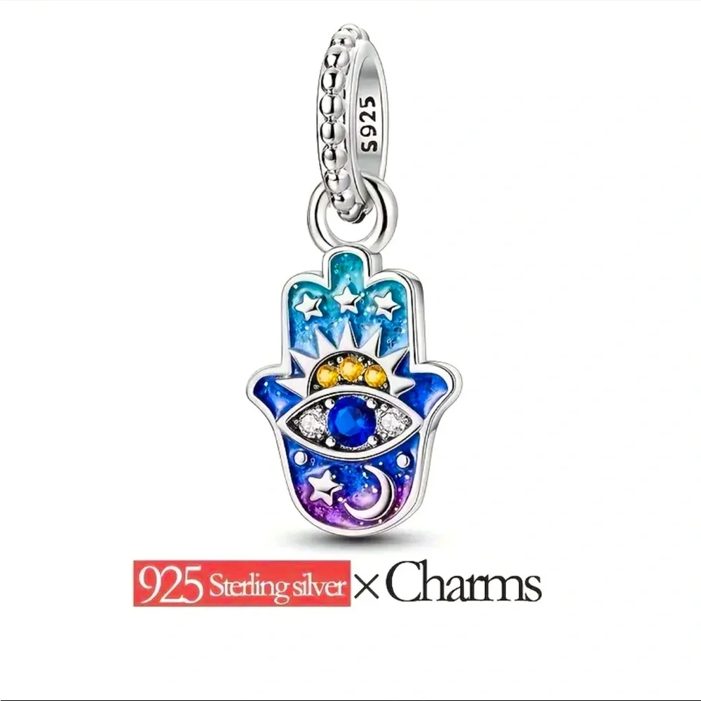 🪬925 Sterling Sun, Moon & Evil Eye Charm